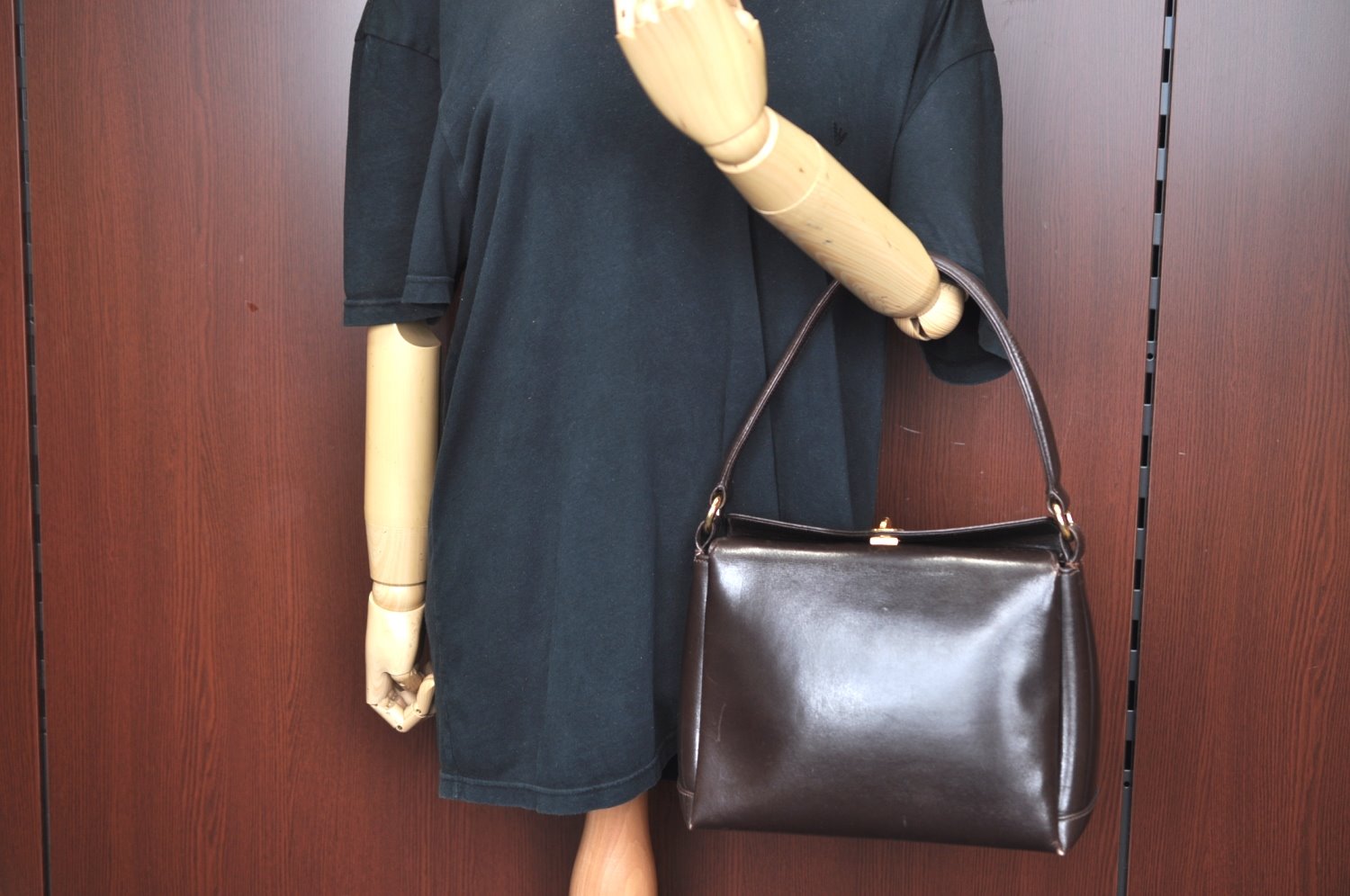 Authentic GUCCI Vintage Shoulder Hand Bag Purse Leather Brown K5082