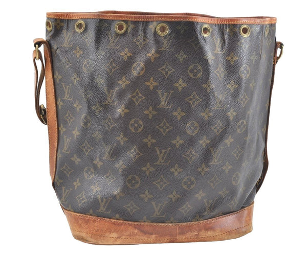 Authentic Louis Vuitton Monogram Noe Shoulder Drawstring Bag Old Model LV K5097