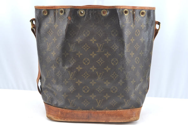 Authentic Louis Vuitton Monogram Noe Shoulder Drawstring Bag Old Model LV K5097