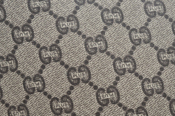 Authentic GUCCI GG Plus Clutch Hand Bag Purse PVC Leather Brown K5104