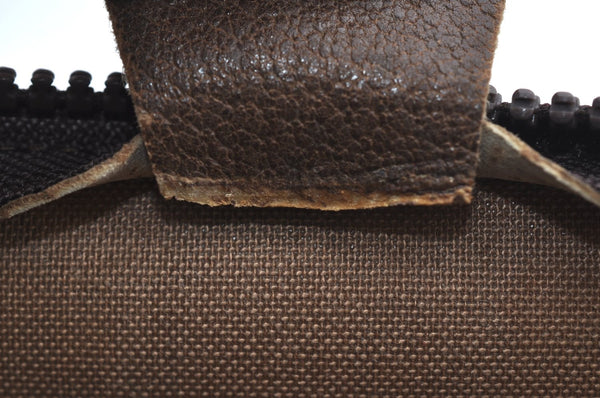 Authentic GUCCI GG Plus Clutch Hand Bag Purse PVC Leather Brown K5104