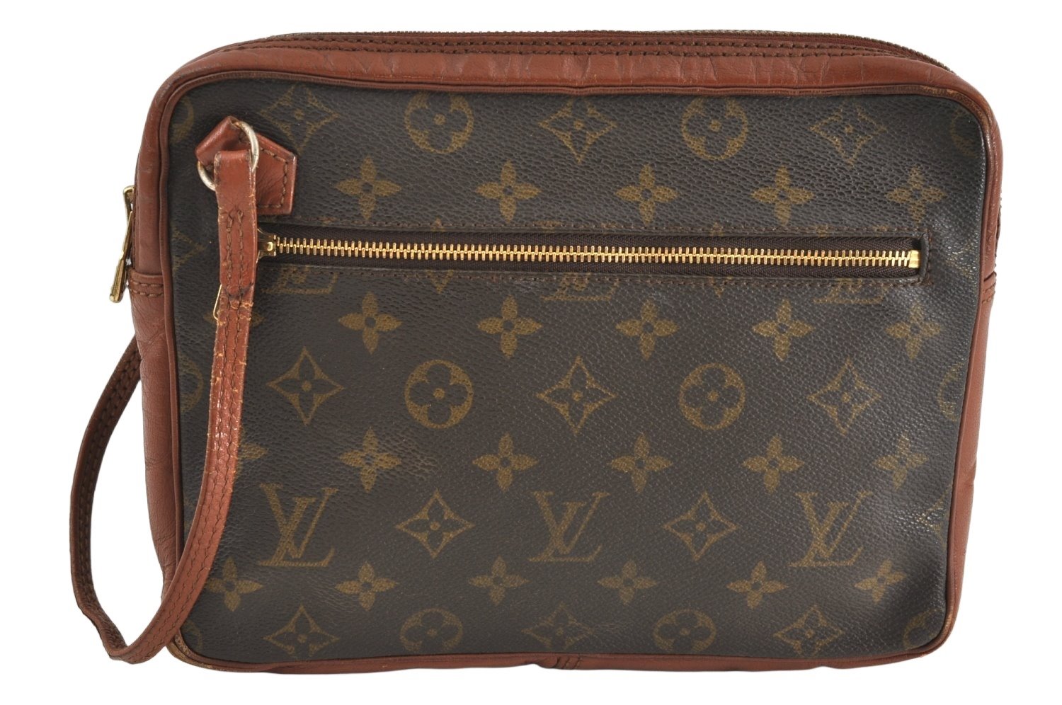 Authentic Louis Vuitton Monogram Pochette Sport Clutch Hand Bag Old Model K5105