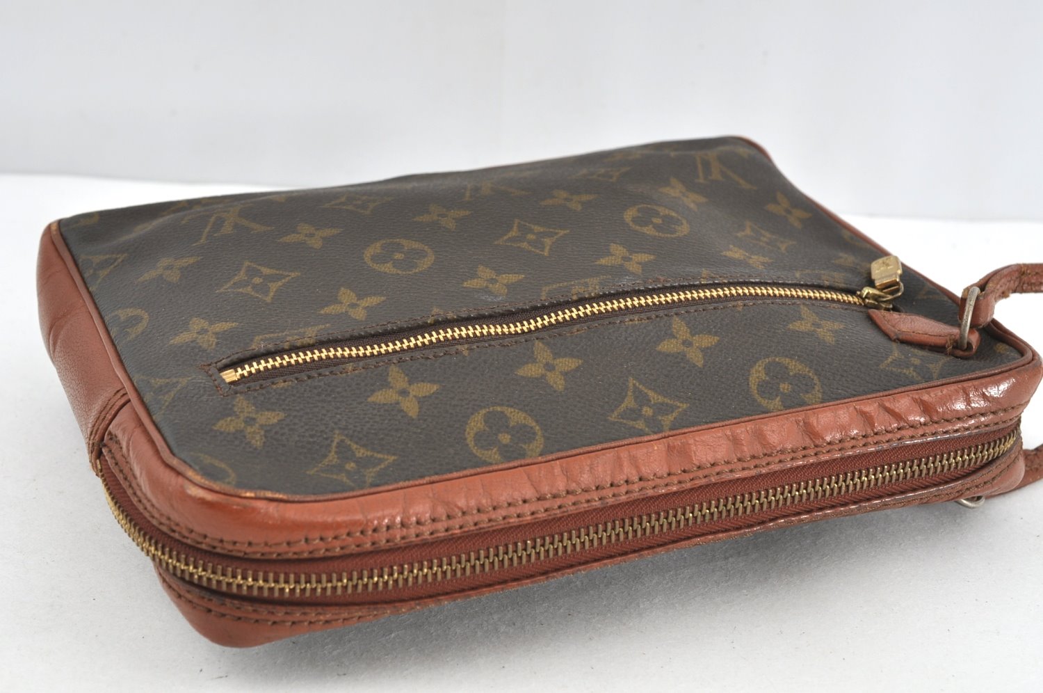 Authentic Louis Vuitton Monogram Pochette Sport Clutch Hand Bag Old Model K5105