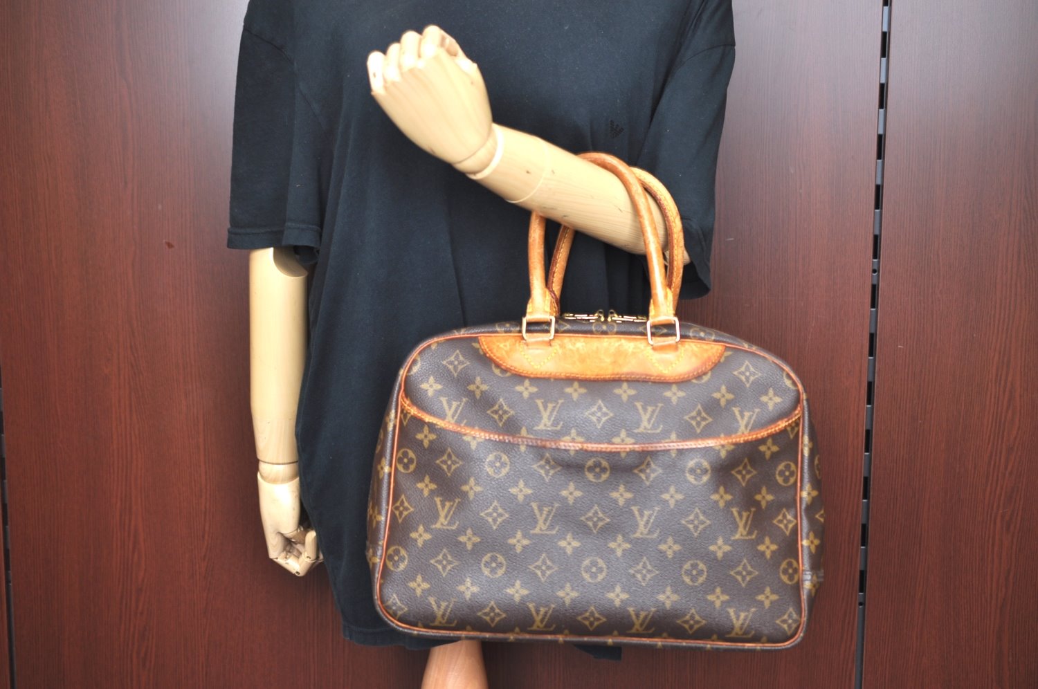 Authentic Louis Vuitton Monogram Deauville Hand Bag M47270 LV K5112