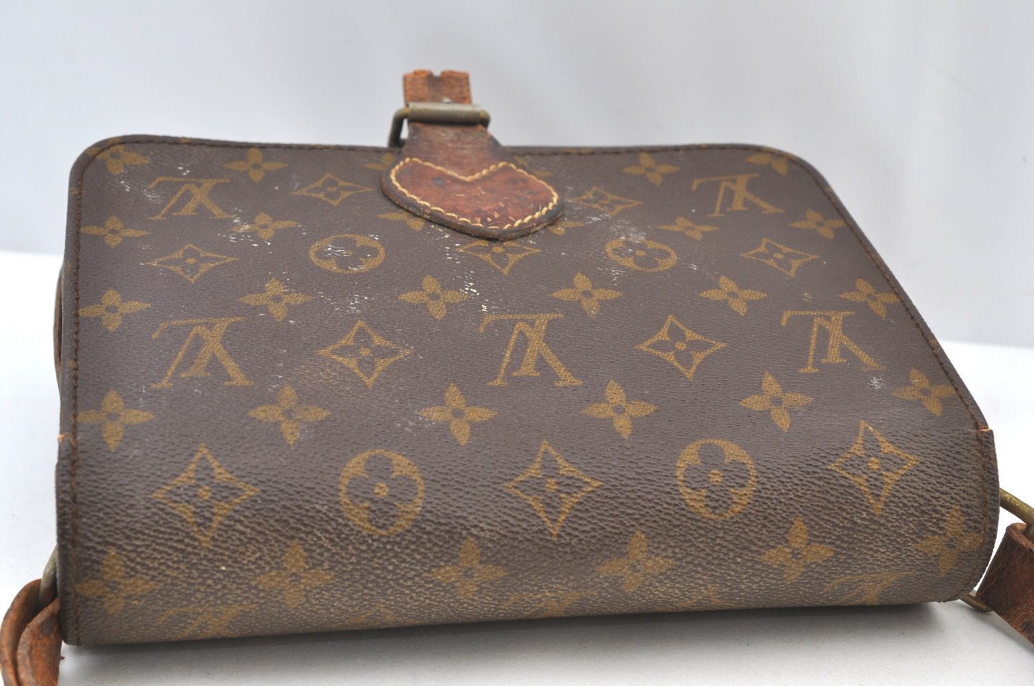 Auth Louis Vuitton Monogram Cartouchiere MM Shoulder Bag Old Model LV Junk K5128