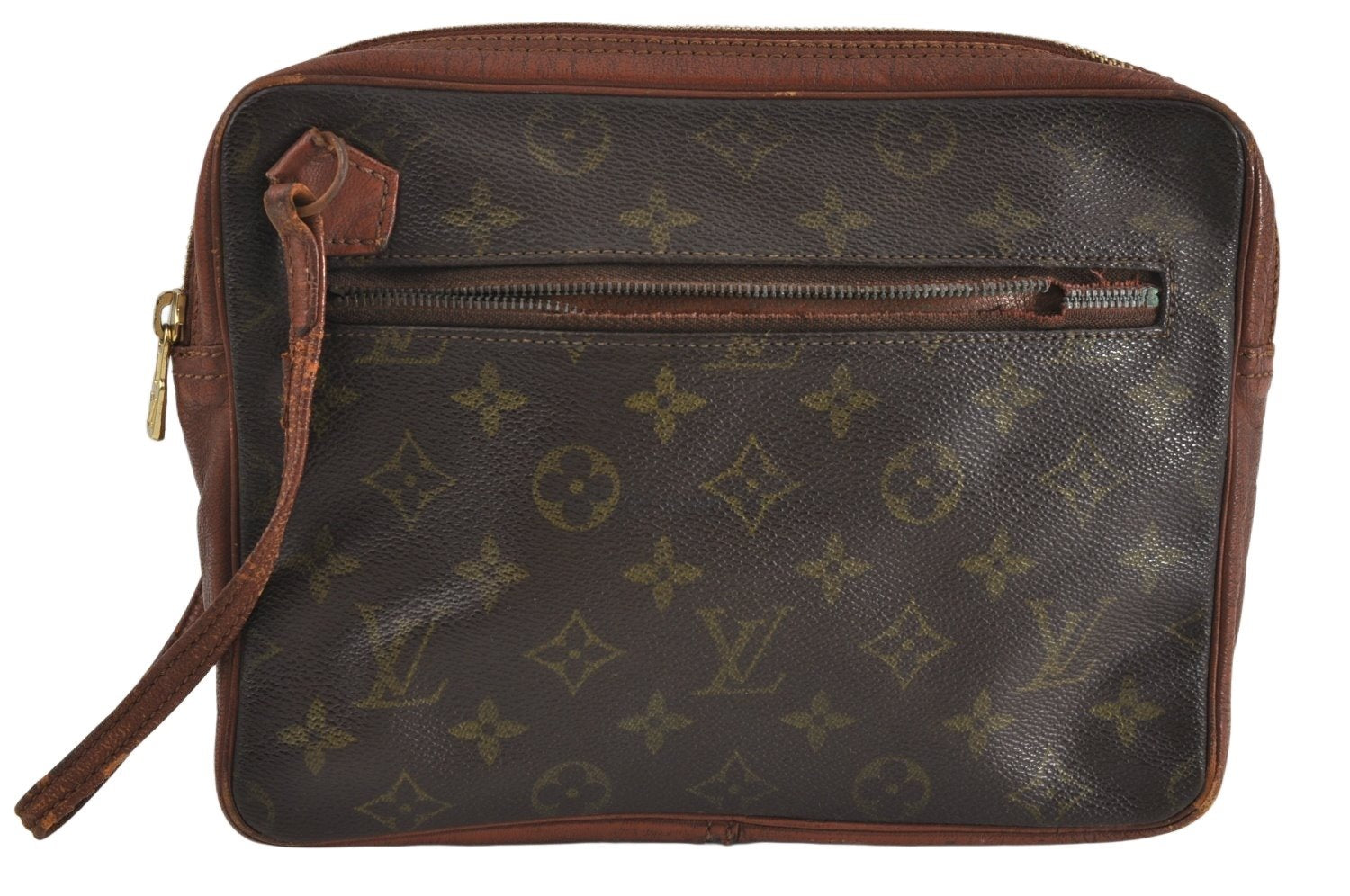 Authentic Louis Vuitton Monogram Pochette Sport Clutch Hand Bag Old Model K5131