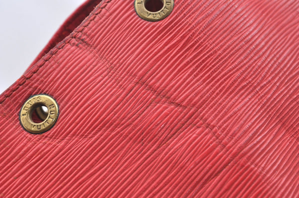 Authentic Louis Vuitton Epi Petit Noe Shoulder Drawstring Bag M44107 Red K5145