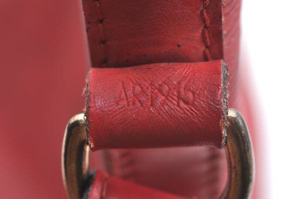 Authentic Louis Vuitton Epi Petit Noe Shoulder Drawstring Bag M44107 Red K5145