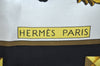 Authentic HERMES Carre 90 Scarf "LES CLES" Silk Black Gold White K5147