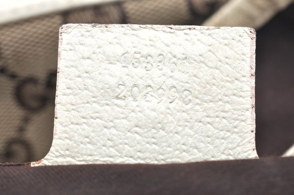 Authentic GUCCI Shoulder Tote Bag Purse GG Canvas Leather 153361 Brown K5165