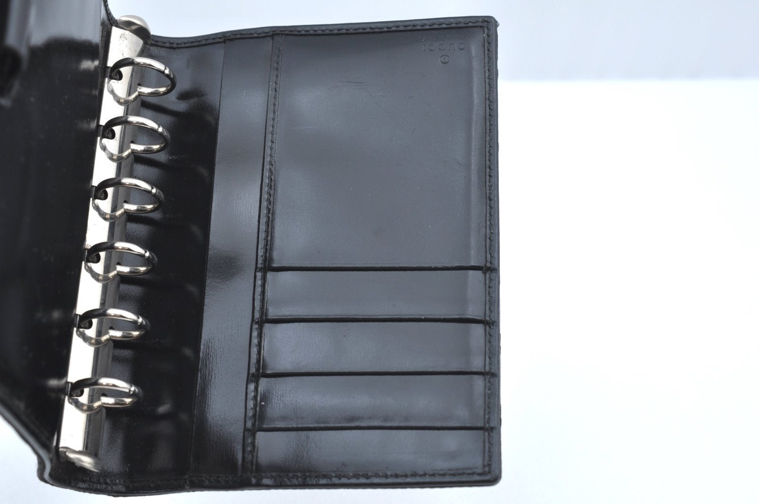 Authentic GUCCI Notebook Cover GG Nylon Leather Black K5173