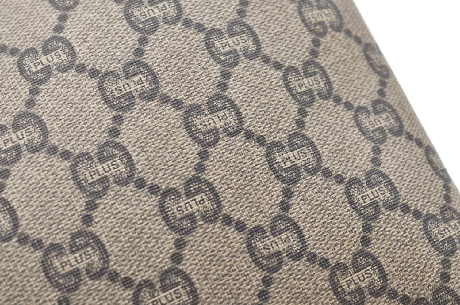 Authentic GUCCI GG Plus Clutch Hand Bag Purse PVC Leather Brown K5183