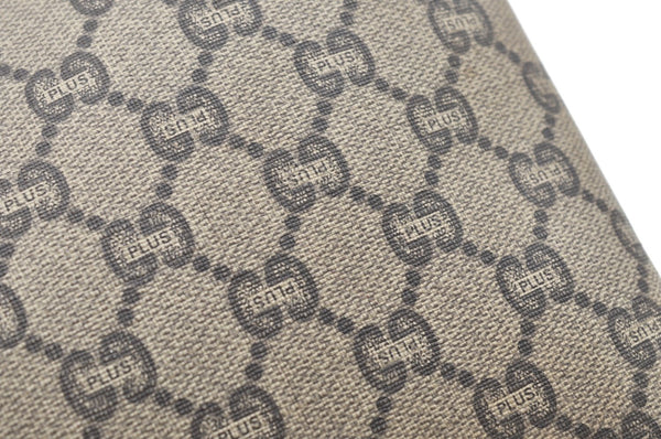 Authentic GUCCI GG Plus Clutch Hand Bag Purse PVC Leather Brown K5183