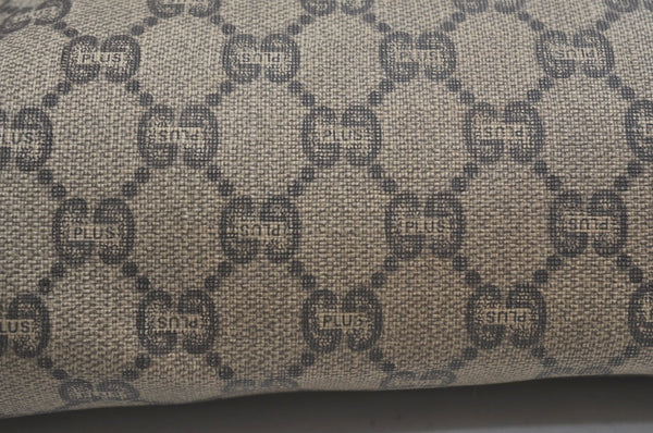 Authentic GUCCI GG Plus Clutch Hand Bag Purse PVC Leather Brown K5183