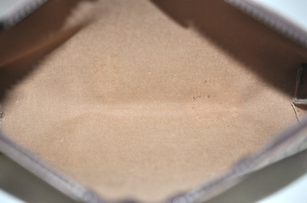 Authentic GUCCI GG Plus Clutch Hand Bag Purse PVC Leather Brown K5183