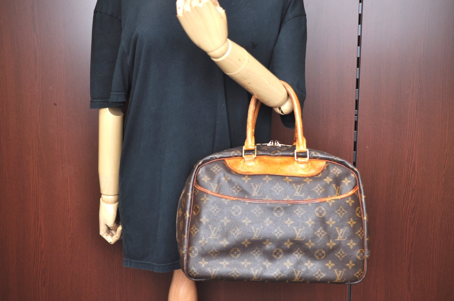 Authentic Louis Vuitton Monogram Deauville Hand Bag M47270 LV K5185