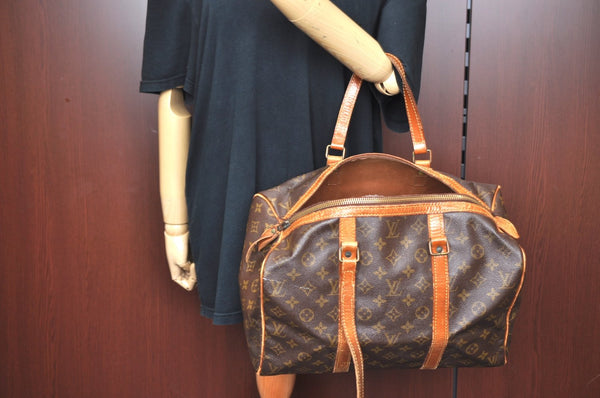 Authentic Louis Vuitton Monogram Sac Souple 35 Hand Boston Bag Old Model Junk K5187