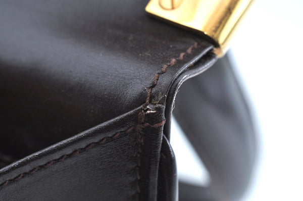 Authentic GUCCI Hand Bag Purse Leather Brown K5188