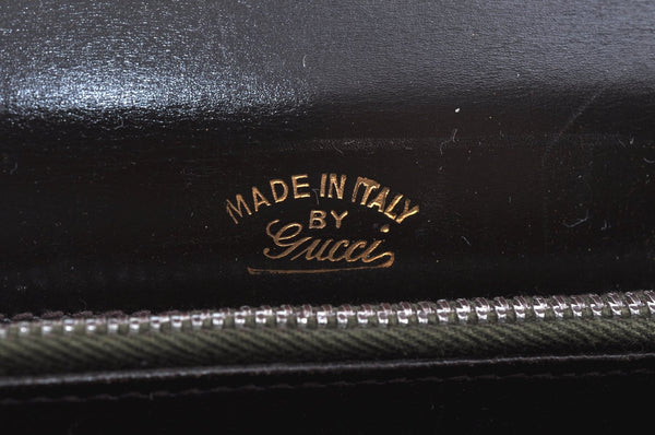 Authentic GUCCI Hand Bag Purse Leather Brown K5188