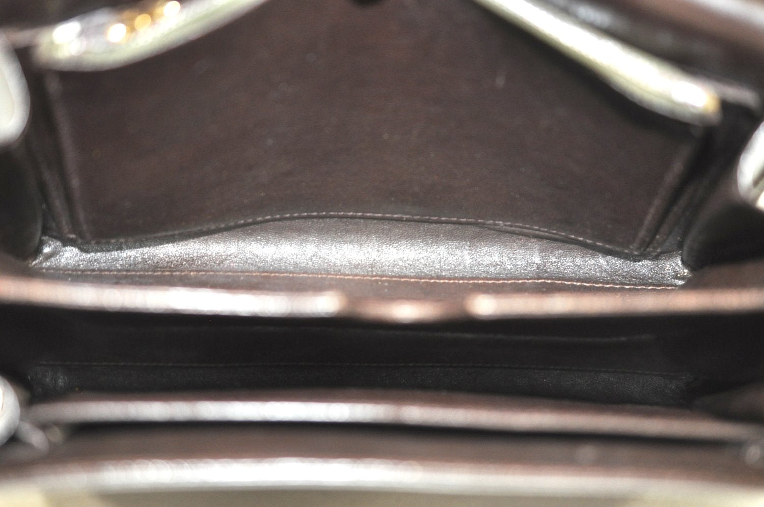 Authentic GUCCI Hand Bag Purse Leather Brown K5188