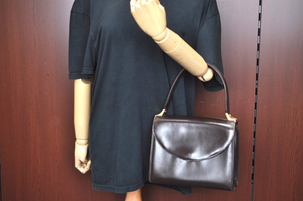 Authentic GUCCI Hand Bag Purse Leather Brown K5188