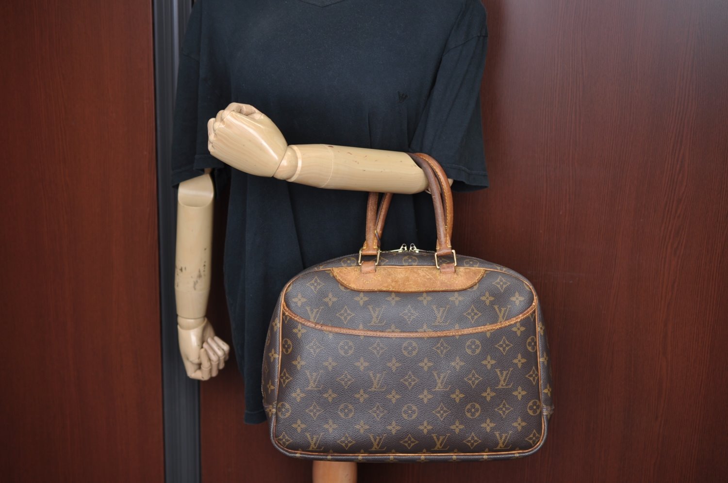Authentic Louis Vuitton Monogram Deauville Hand Bag M47270 LV K5192