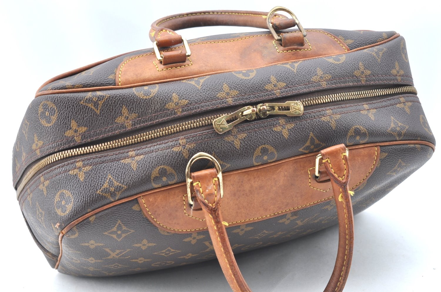 Authentic Louis Vuitton Monogram Deauville Hand Bag M47270 LV K5194