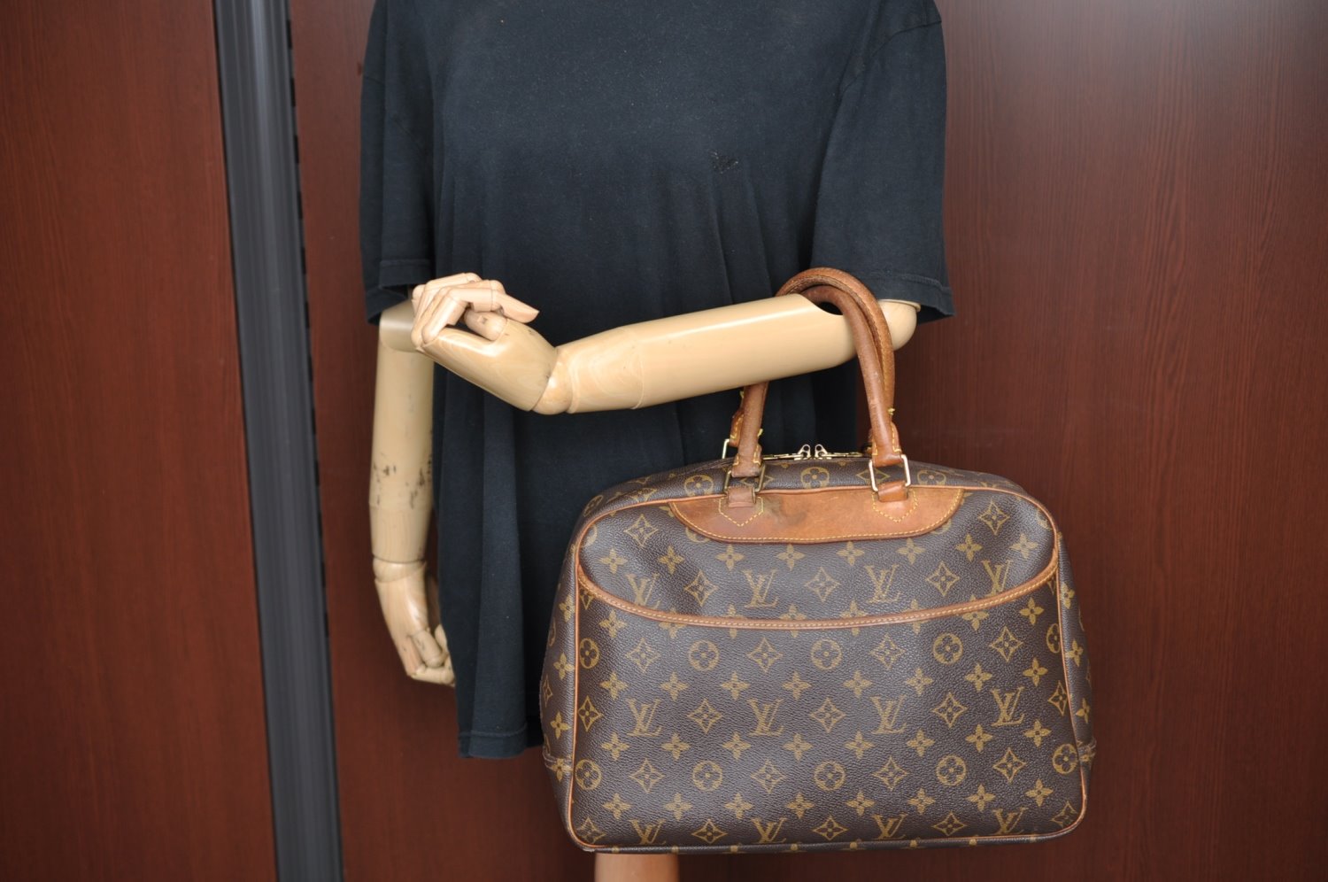 Authentic Louis Vuitton Monogram Deauville Hand Bag M47270 LV K5194