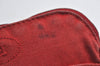 Authentic HERMES Bolide Pouch Purse MiniMini Cotton Leather Red Junk K5204