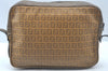 Authentic FENDI Zucchino Shoulder Cross Body Bag Purse PVC Leather Brown K5216