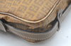Authentic FENDI Zucchino Shoulder Cross Body Bag Purse PVC Leather Brown K5216