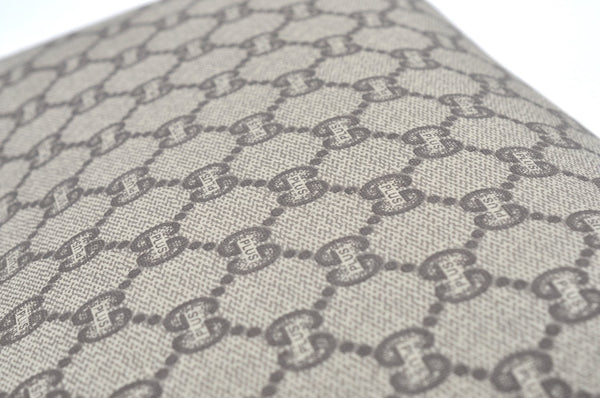 Authentic GUCCI GG Plus Clutch Hand Bag Purse PVC Leather Brown K5219