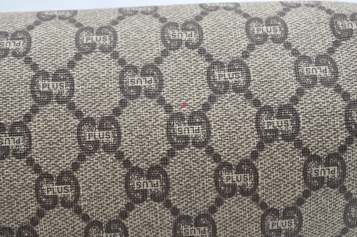 Authentic GUCCI GG Plus Clutch Hand Bag Purse PVC Leather Brown K5219