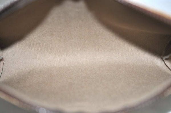 Authentic GUCCI GG Plus Clutch Hand Bag Purse PVC Leather Brown K5219