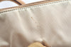Authentic PRADA Nylon Tessuto Leather Shoulder Tote Bag Beige K5225