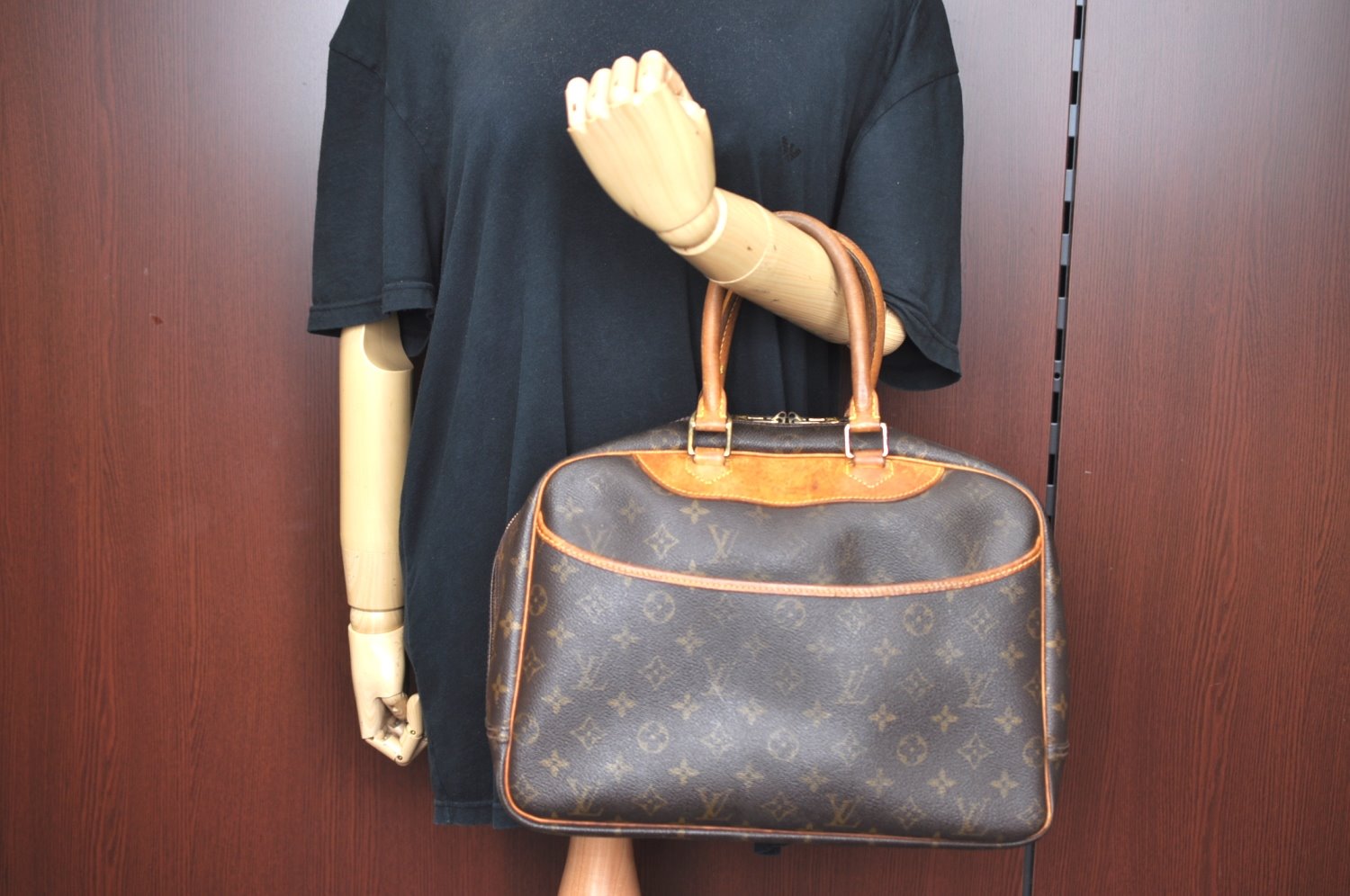 Authentic Louis Vuitton Monogram Deauville Hand Bag M47270 LV K5230