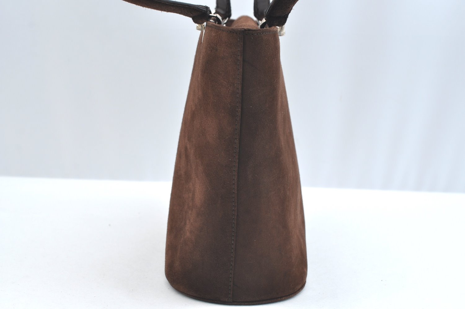 Authentic Salvatore Ferragamo Suede Leather Shoulder Hand Bag Purse Brown K5255