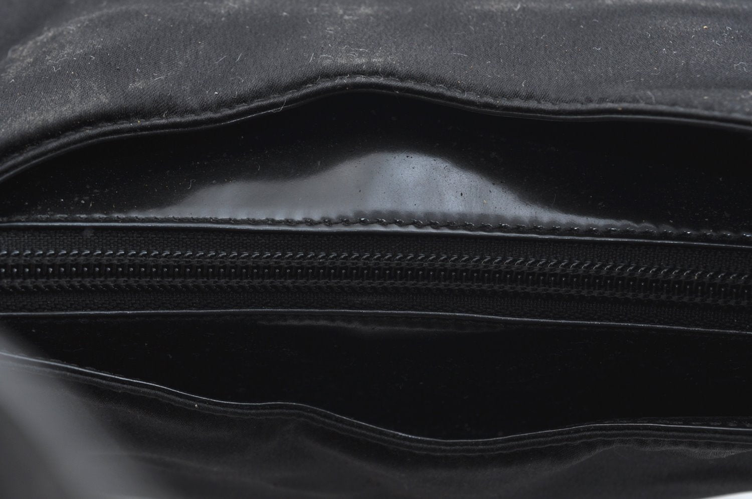 Authentic GUCCI Shoulder Hand Bag Purse Satin Leather 0013017 Black Junk K5264