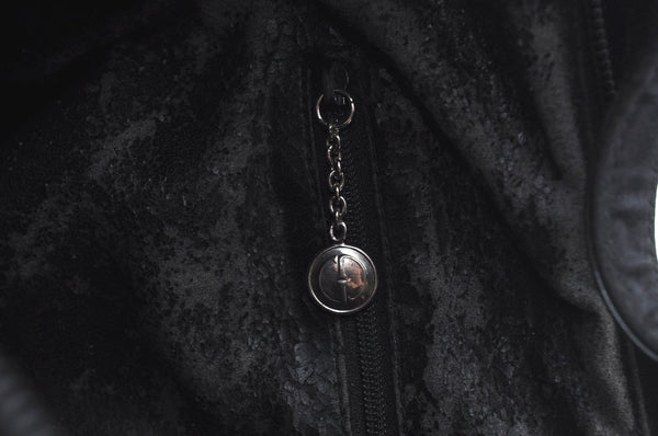 Authentic GUCCI Shoulder Hand Bag Purse Satin Leather 0013017 Black Junk K5264