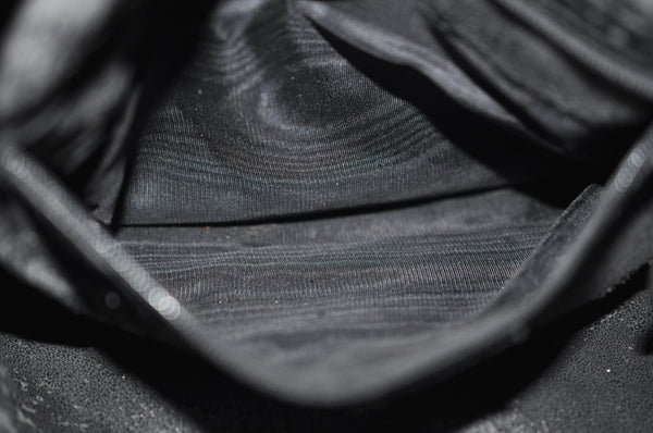 Authentic GUCCI Shoulder Hand Bag Purse Satin Leather 0013017 Black Junk K5264