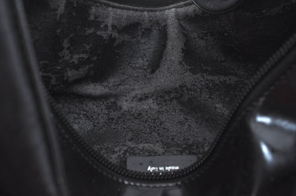 Authentic GUCCI Shoulder Hand Bag Purse Satin Leather 0013017 Black Junk K5264