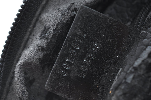 Authentic GUCCI Shoulder Hand Bag Purse Satin Leather 0013017 Black Junk K5264