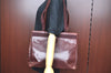 Authentic Salvatore Ferragamo Vara Leather Shoulder Tote Bag Brown Red SF K5266
