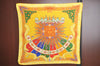 Authentic HERMES Pleats Scarf "CARPE DIEM" Silk Orange Yellow K5267