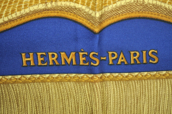 Authentic HERMES Carre 90 Scarf "Poste et Cavalerie" Silk Navy Blue K5288