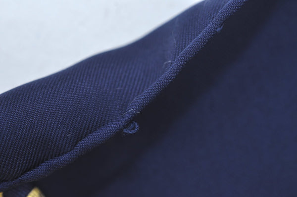 Authentic HERMES Carre 90 Scarf "Poste et Cavalerie" Silk Navy Blue K5288