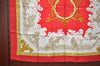 Authentic HERMES Carre 90 Scarf "Courbettes et Cabrioles" Silk Red K5289