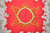 Authentic HERMES Carre 90 Scarf "Courbettes et Cabrioles" Silk Red K5289