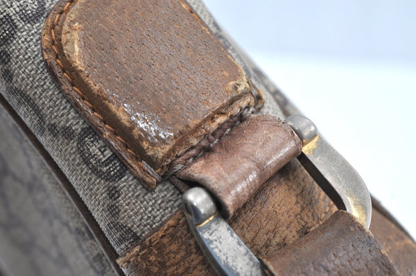 Authentic GUCCI Shoulder Cross Body Bag GG Plus PVC Leather Brown Junk K5293