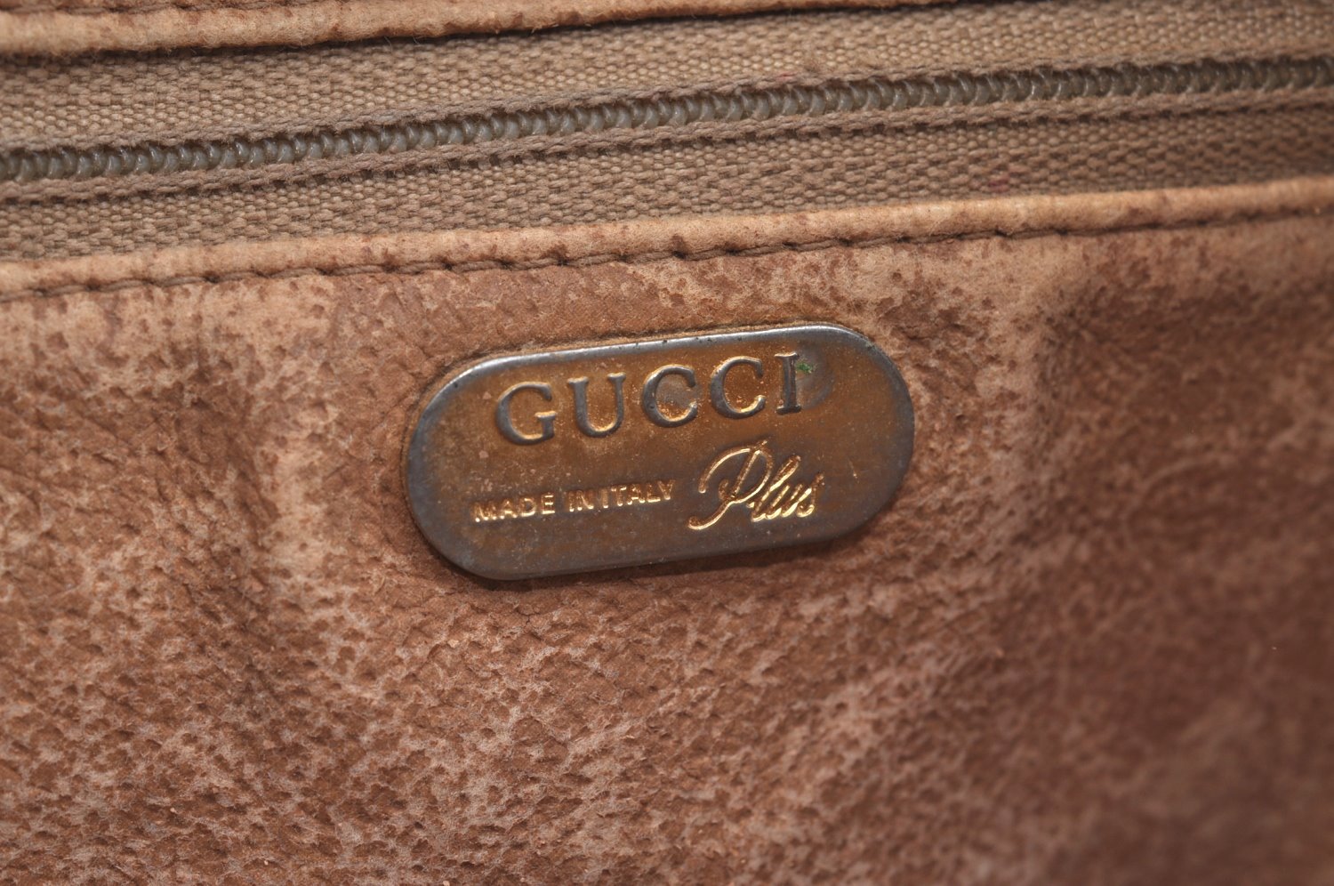 Authentic GUCCI Shoulder Cross Body Bag GG Plus PVC Leather Brown Junk K5293